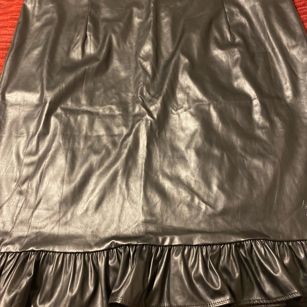 Ashley Stewart faux leather  Black Skirt